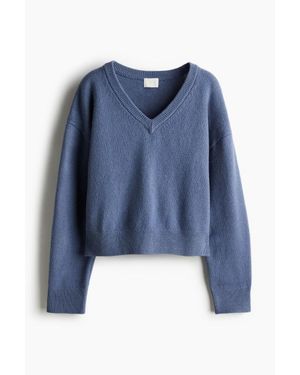 H&M Pull À Encolure En V - Bleu