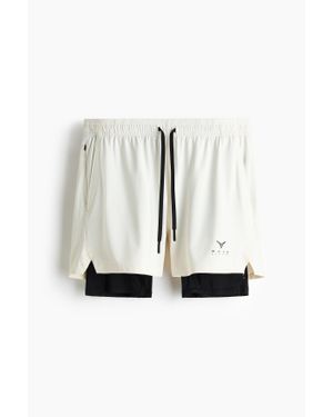 H&M Double-Layered Sports Shorts With Drymove - Blanc