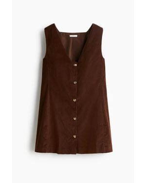 H&M Corduroy Pinafore Dress - Marron