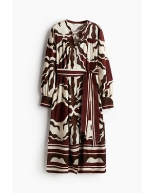 H&M Robe Caftan Avec Ceinture À Nouer - Orange