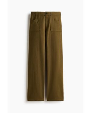 H&M Pantalon large en twill - Vert