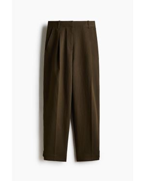 H&M Pantalon Barrel En Viscose Mélangée - Vert