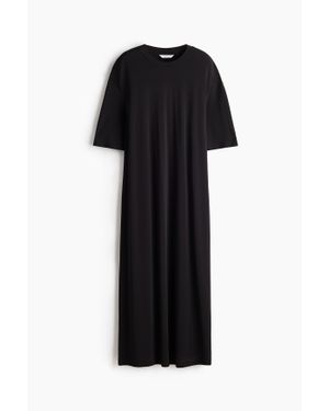 H&M Longue Robe T-Shirt - Noir