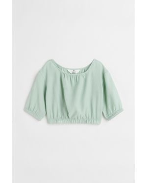 H&M Top À Manches Bouffantes - Vert