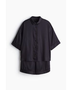 H&M Pyjama En Satin - Bleu