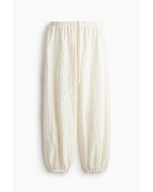 H&M Pantalon façon dentelle avec cordon de serrage - Blanc