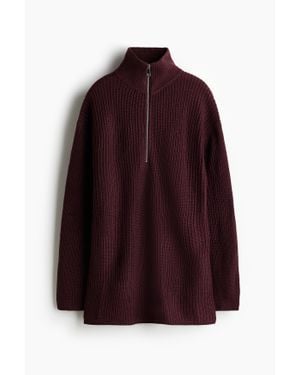 H&M Pull En Maille Épaisse Avec Col Zippé - Violet