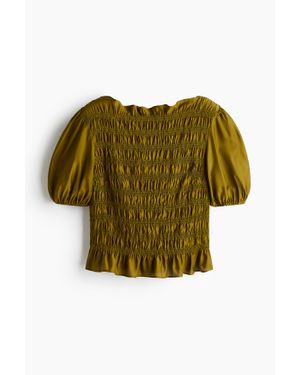 H&M Blouse Smockée - Vert