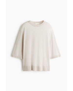 H&M T-Shirt En Laine Mérinos - Blanc