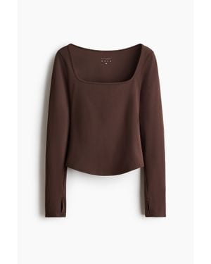 H&M Top De Sport À Manches Longues Softmove - Marron