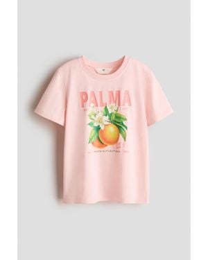 H&M T-Shirt Imprimé - Rose