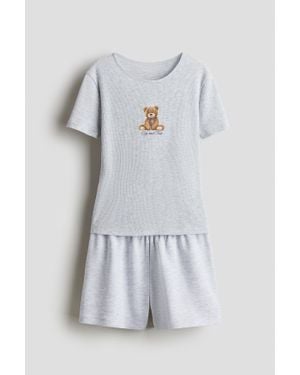 H&M Pyjama Avec Motif Imprimé - Bleu