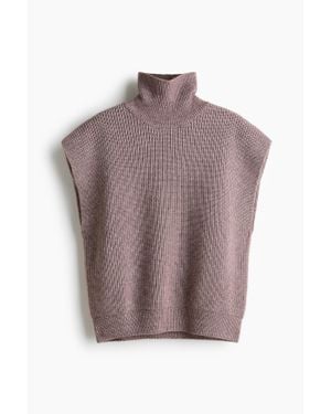 H&M Pull Sans Manches Loose Avec Col Cheminée - Marron