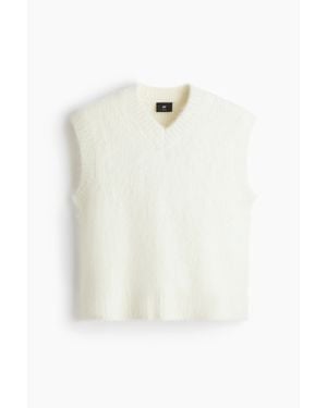 H&M Pull Sans Manches Loose Fit En Alpaga Mélangé - Blanc