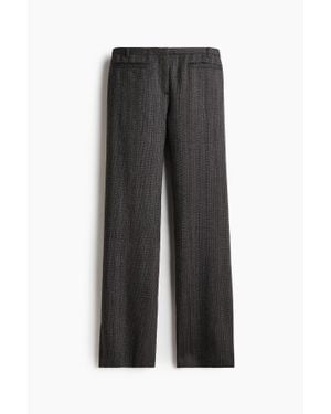 H&M Pantalon En Laine Avec Fente En Bas De Jambe - Noir