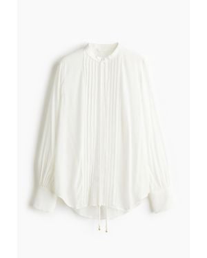 H&M Blouse À Plis Nervure - Blanc