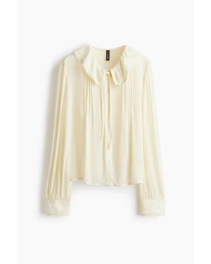 H&M Collared viscose blouse - Neutre