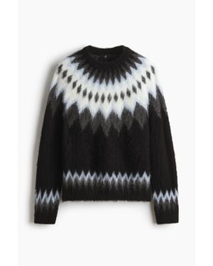 H&M Pull Loose Fit En Maille Jacquard - Noir