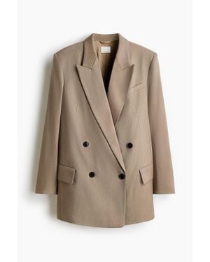 H&M Blazer Oversize En Lin Mélangé - Neutre
