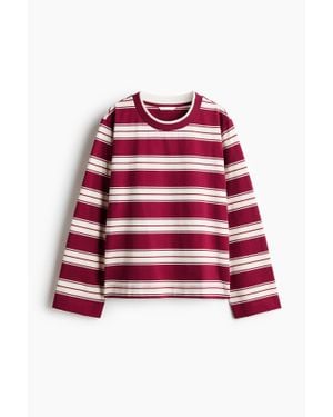 H&M Top À Manches Longues En Coton - Rouge
