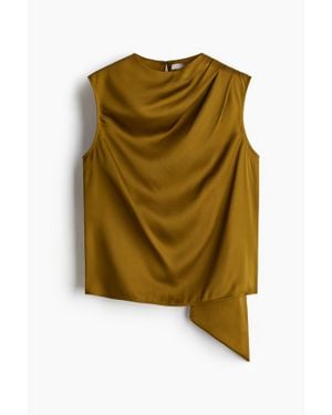 H&M Blouse en satin à effet drapé - Vert