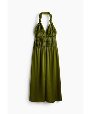 H&M Robe Dos Nu Froncée - Vert