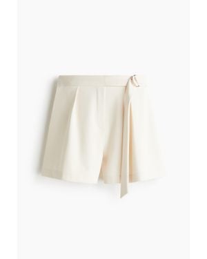 H&M Short avec ceinture - Blanc