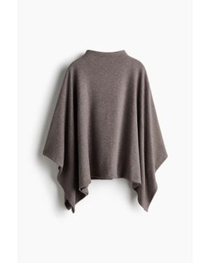 H&M Cape en maille avec col cheminée - Marron