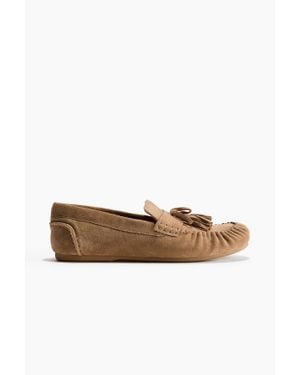 H&M Loafers En Cuir Velours - Blanc
