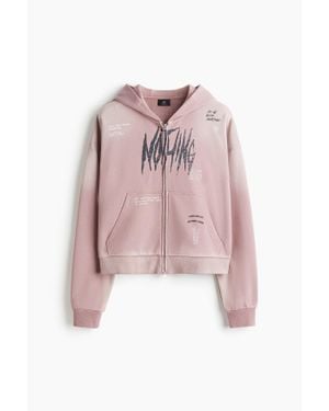 H&M Veste à capuche zippée Oversized Fit - Rose