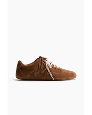 H&M Sneakers en cuir velours - Marron