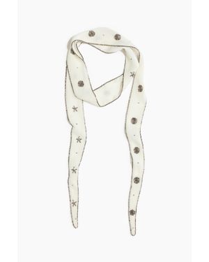 H&M Foulard Ornementé En Mousseline - Blanc