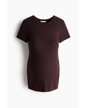 H&M Mama T-Shirt En Jersey Côtelé - Violet