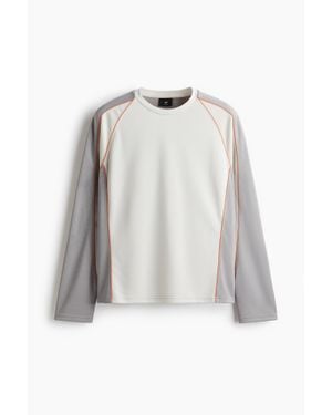 H&M T-Shirt À Manches Longues Loose Fit En Mesh - Blanc