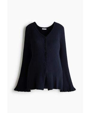 H&M Mama Gilet En Maille Côtelée - Bleu