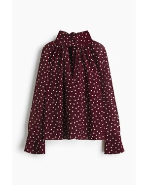 H&M Scarf-collar blouse - Rouge