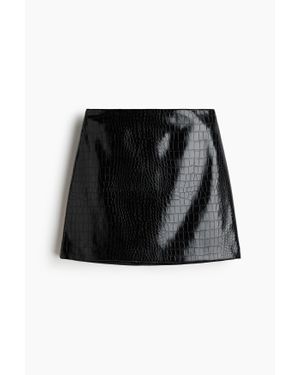 H&M Jupe en tissu enduit - Noir