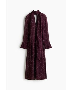 H&M Robe Avec Col Écharpe - Violet
