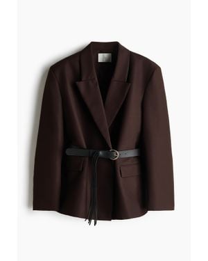 H&M Blazer Avec Ceinture - Noir