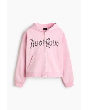 H&M Veste À Capuche Zippée Oversized Fit - Rose