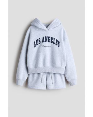 H&M Ensemble 2 Pièces En Molleton Imprimé - Bleu