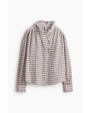 H&M Blouse À Volants Ruchés - Blanc