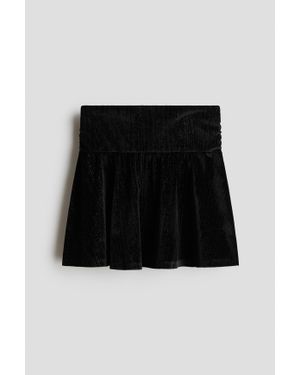 H&M Jupe Évasée En Velours Maille - Noir