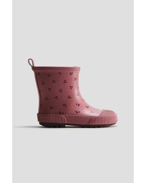 H&M Bottes En Caoutchouc Doublées De Polaire - Rouge