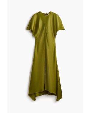 H&M Robe Midi En Satin - Vert
