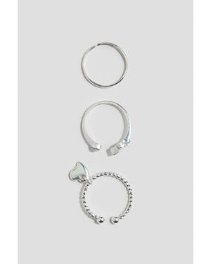 H&M Lot De 3 Bagues En Métal - Blanc