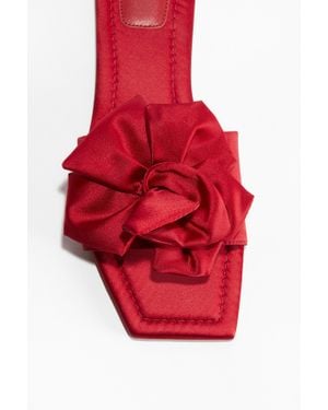 H&M Sandales En Satin Avec Application - Rouge