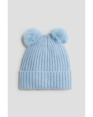 H&M Bonnet À Pompons - Bleu