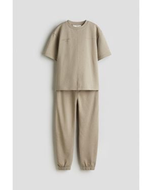 H&M Ensemble 2 Pièces En Molleton - Neutre