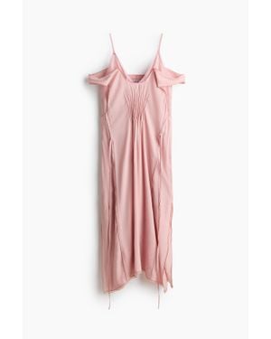 H&M Robe Épaules Dénudées À Effet Superposé - Rose